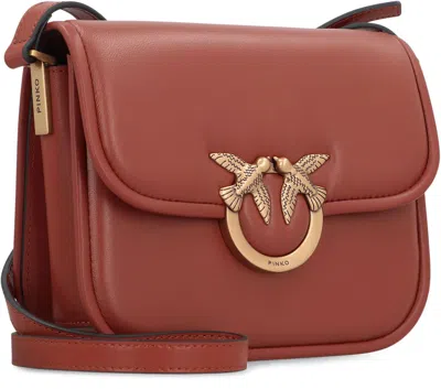 Pinko Love Box Fl Mini Leather Crossbody Bag