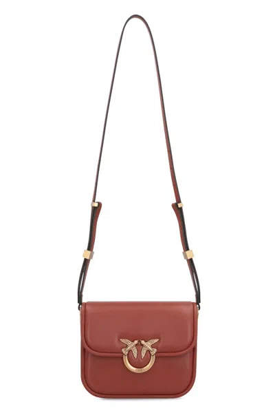 Pinko Love Box Fl Mini Leather Crossbody Bag