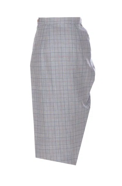 Vivienne Westwood High Waist Checked Pattern Midi Skirt