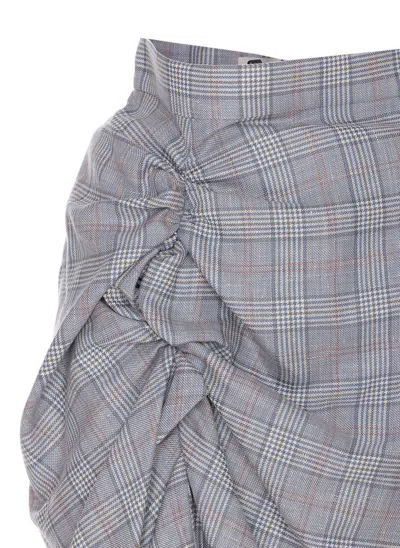 Vivienne Westwood High Waist Checked Pattern Midi Skirt