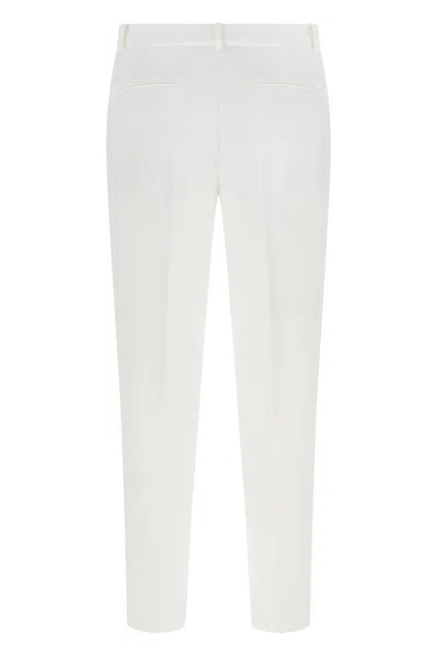 Pinko Tailored White Trousers With Side Pockets