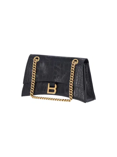 Balenciaga Small Shoulder Bag "crush" In Black