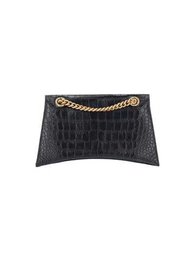 Balenciaga Small Shoulder Bag "crush" In Black