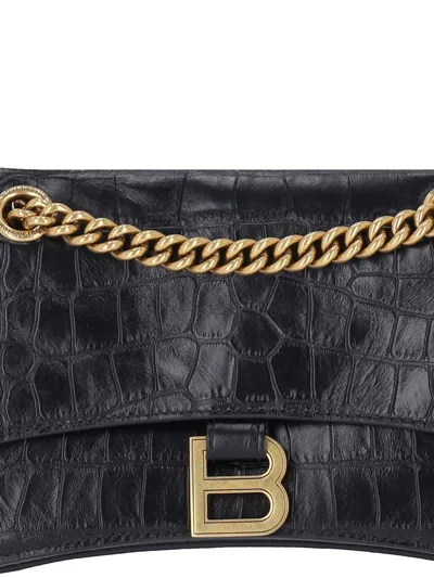 Balenciaga Small Shoulder Bag "crush" In Black