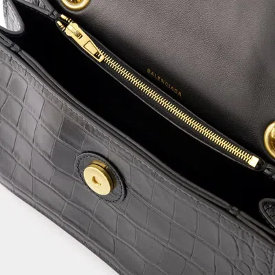 Balenciaga Small Shoulder Bag "crush" In Black