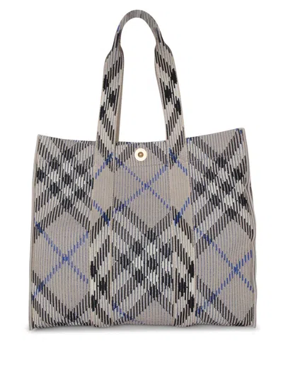Burberry Check Media Canvas Tote Bag