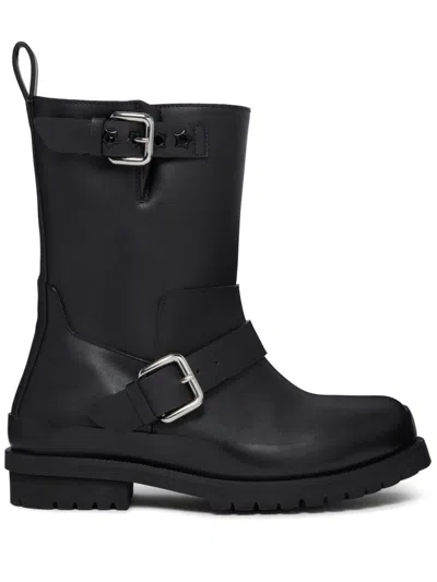 Stella Mccartney Black Trace Buckle-strap Biker Boots
