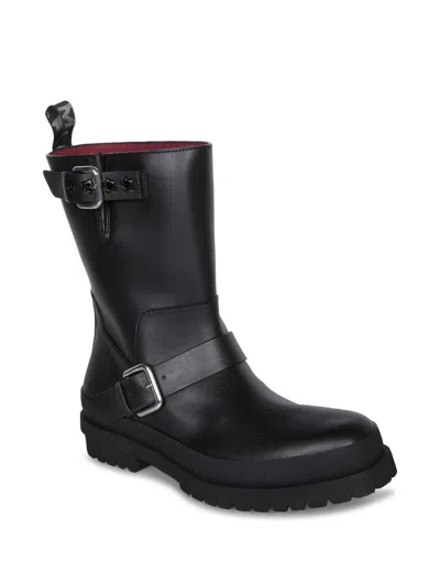Stella Mccartney Black Trace Buckle-strap Biker Boots