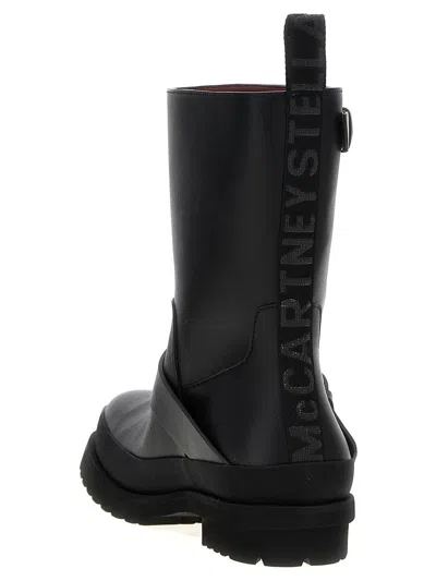 Stella Mccartney Black Trace Buckle-strap Biker Boots