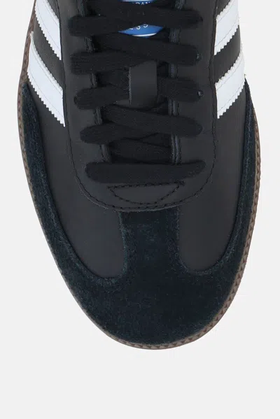 Adidas Originals Low-top Rubber Sole Sneakers With Contrast Stripes In Black