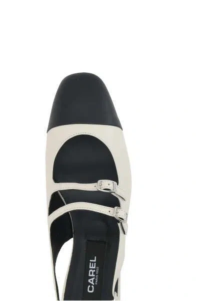Carel Paris Abricot 35 Leather Slingback Pumps In White