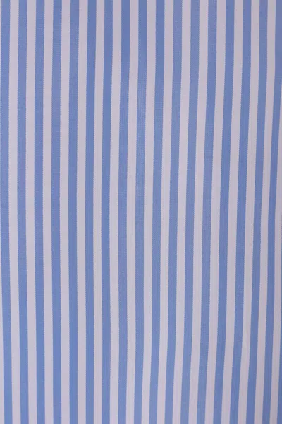Comme Des Garçons Striped Cotton Shirt In Blue