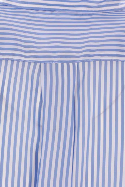 Comme Des Garçons Striped Cotton Shirt In Blue