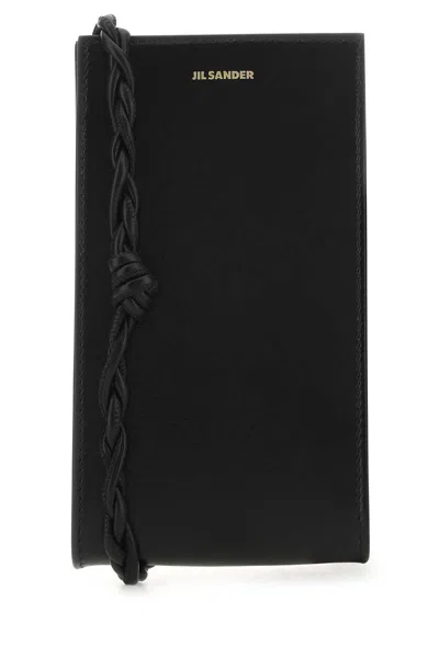 Jil Sander Women Black Leather Phone Case
