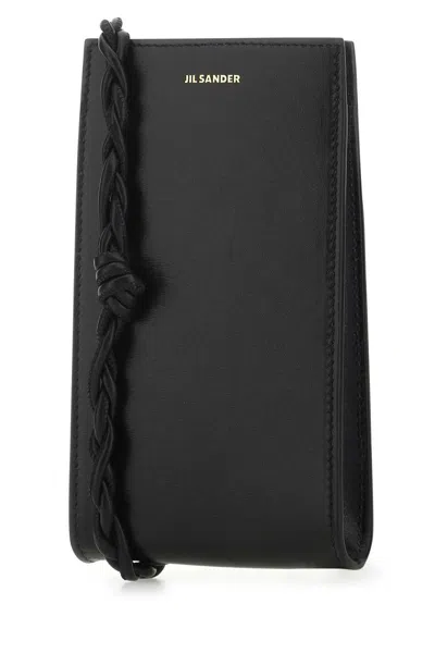 Jil Sander Women Black Leather Phone Case