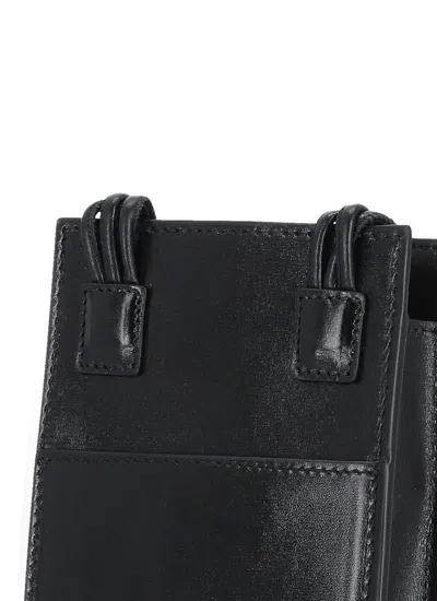 Jil Sander Women Black Leather Phone Case