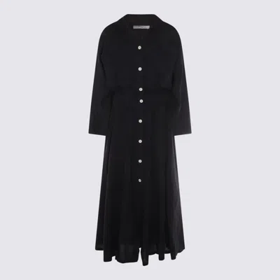 Malo Black Linen Maxi Dress
