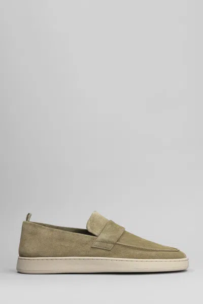Officine Creative Herbie 001 Loafers In Green Suede