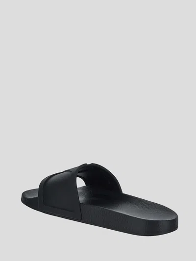 Valentino Garavani Black Sandals With Vlogo Detail On The Front In Tech Fabric Man