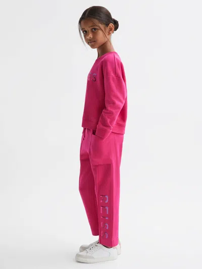 Reiss Bright Pink 9-14 Yrs Drawstring Front Seam Joggers