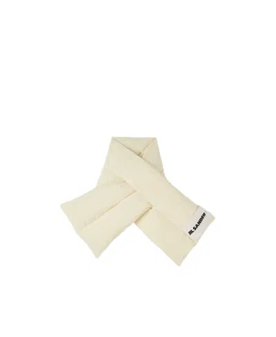 Jil Sander Down Scarf 01 Scarves And Foulards Beige In White
