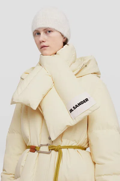 Jil Sander Down Scarf 01 Scarves And Foulards Beige In White