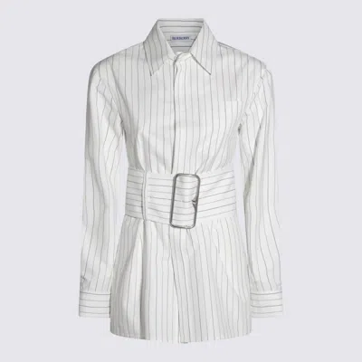 Burberry Belted Pinstriped Cotton-poplin Shirt