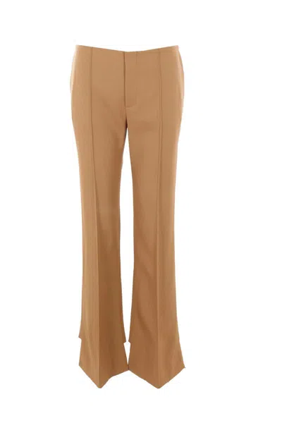 CHLOÉ CHLOÉ DARK BEIGE WOOL PANTS 
