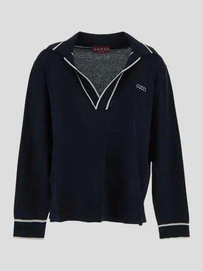 Gucci Striped Intarsia-knit Silk And Cotton-blend Sweater