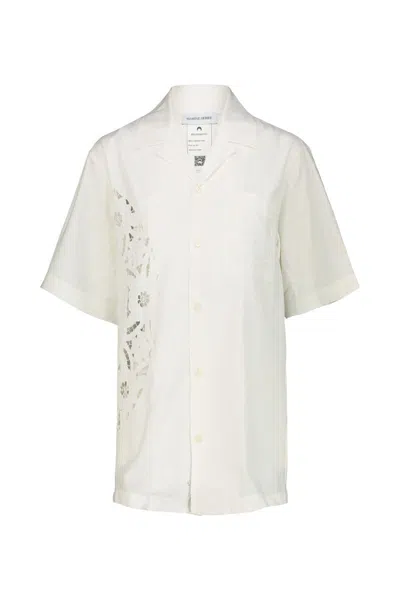Marine Serre Bowling Shirt In Regenerated Household Linen
