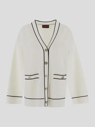 Gucci Incrocio Gg Ribbed-knit Cardigan