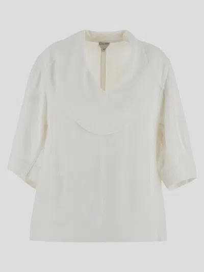 Bottega Veneta Wide Blouse With V-neck And Ruffle Details