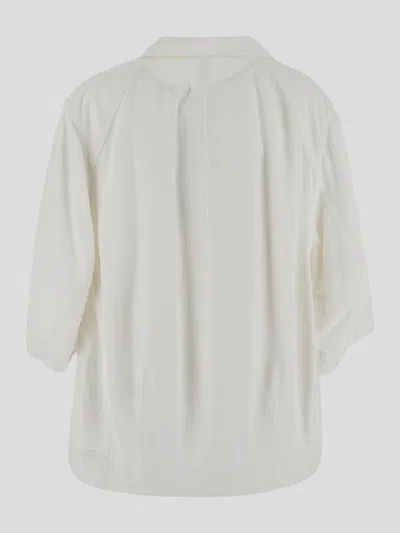 Bottega Veneta Wide Blouse With V-neck And Ruffle Details