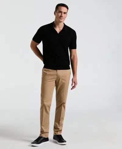 Perry Ellis Men's Mesh Stripe Sweater Polo In Black