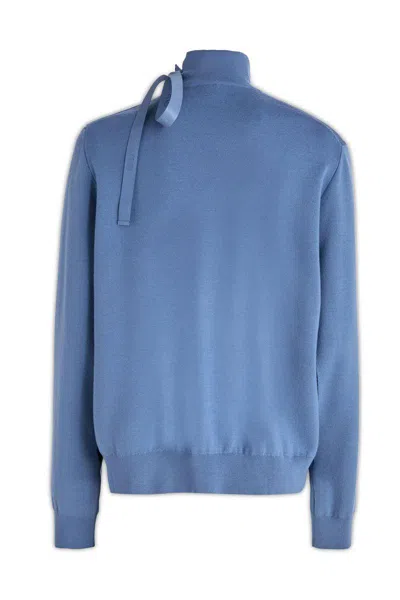 Fendi Modern Wool Blend Sweater With Unique Neckline