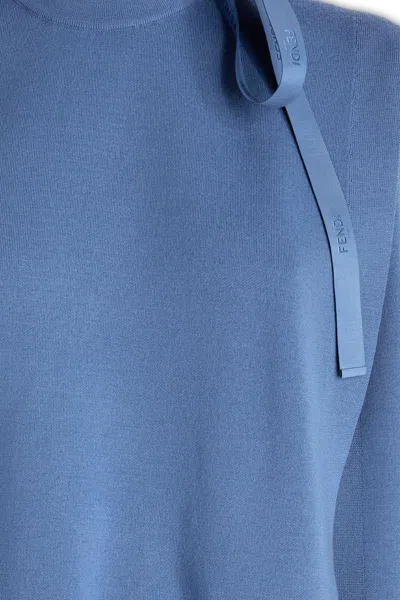 Fendi Modern Wool Blend Sweater With Unique Neckline