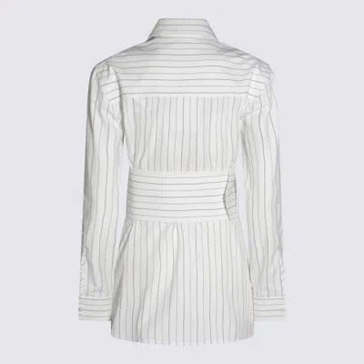 Burberry Belted Pinstriped Cotton-poplin Shirt