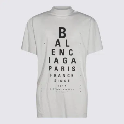Balenciaga White T-shirt With Logo Printed On The Front And Torn Details In Cotton Woman