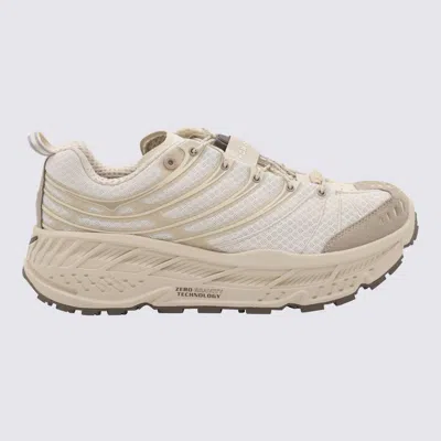 Hoka White And Beige Stinson Sneakers