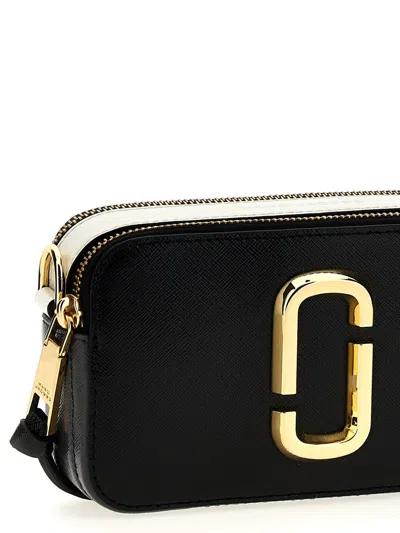 Marc Jacobs Black And White Leather The Snapshot Crossbody Bag
