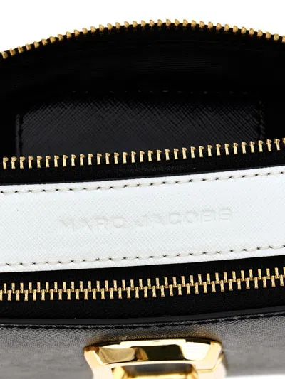 Marc Jacobs Black And White Leather The Snapshot Crossbody Bag