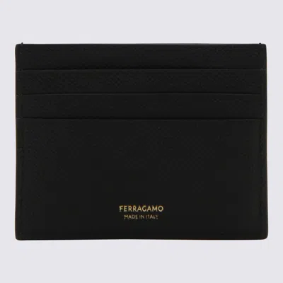 Ferragamo Salvatore  Black Leather Gancini Card Holder