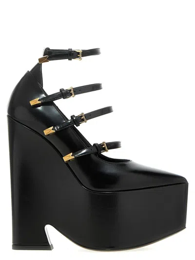 Versace Black Leather Tempest Pumps