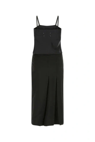 Maison Margiela Gathered Bow Silk Midi Dress