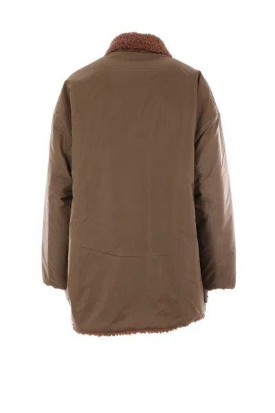 Mythinks Fur Collar Buttoned Jacket In Brown