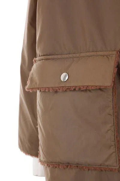 Mythinks Fur Collar Buttoned Jacket In Brown