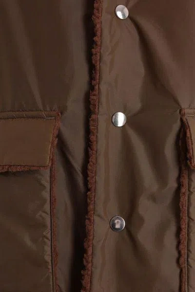 Mythinks Fur Collar Buttoned Jacket In Brown