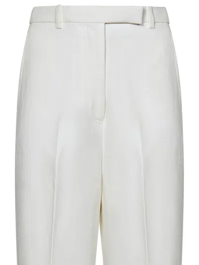 Thom Browne High Waisted Straight Leg Trouser In Organic Cotton Canvas