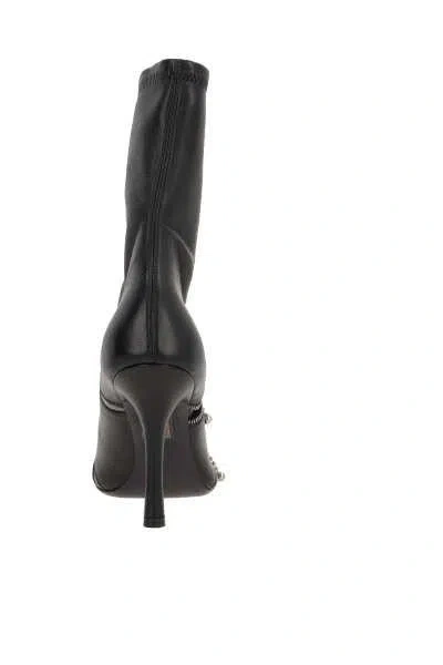 Burberry Peep Leather Ankle Boots
