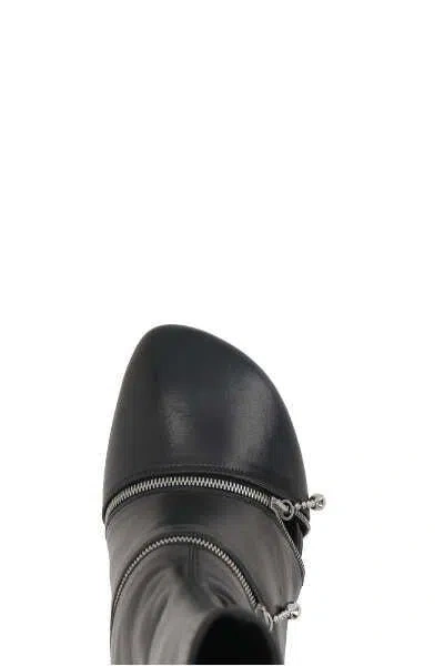 Burberry Peep Leather Ankle Boots